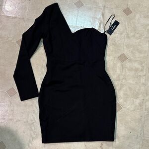 Lulu's Chic Black One-Shoulder Dress